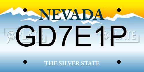 GD7E1P Nevada License Plate