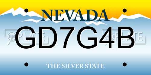 GD7G4B Nevada License Plate