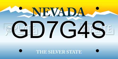 GD7G4S Nevada License Plate