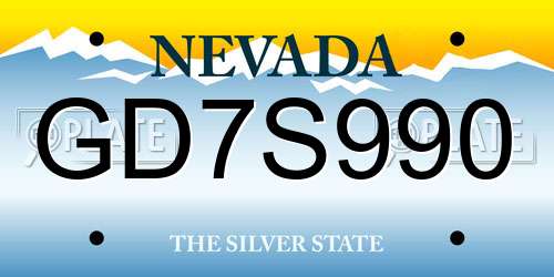 GD7S990 Nevada License Plate