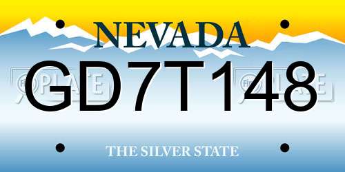 GD7T148 Nevada License Plate