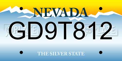 GD9T812 Nevada License Plate