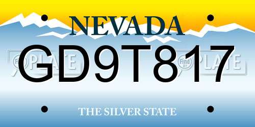 GD9T817 Nevada License Plate