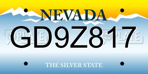 GD9Z817 Nevada License Plate