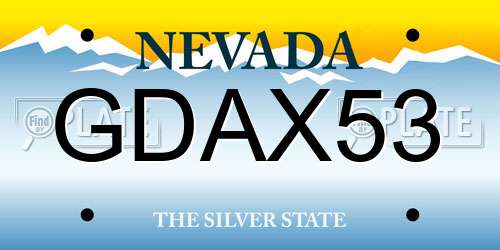 GDAX53 Nevada License Plate