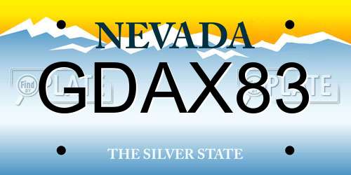 GDAX83 Nevada License Plate