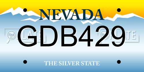 GDB429 Nevada License Plate