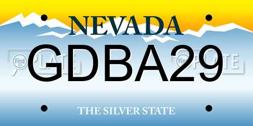GDBA29 Nevada License Plate