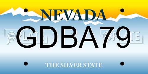 GDBA79 Nevada License Plate