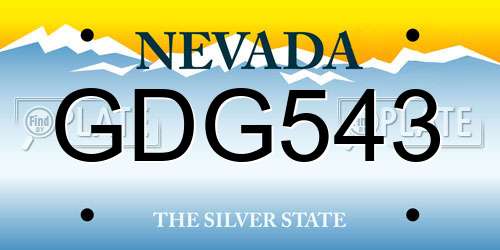 GDG543 Nevada License Plate