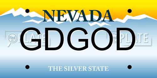 GDGOD Nevada License Plate