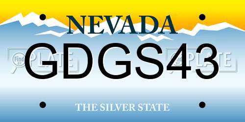 GDGS43 Nevada License Plate