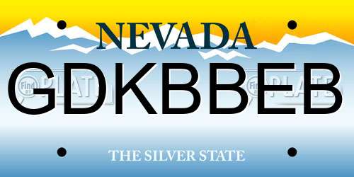 GDKBBEB Nevada License Plate