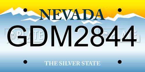 GDM2844 Nevada License Plate