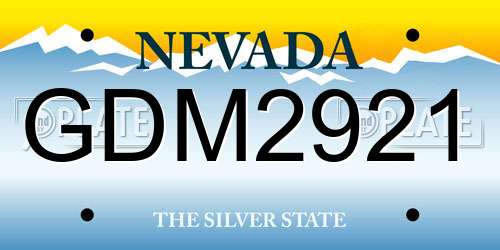 GDM2921 Nevada License Plate