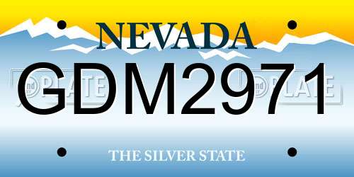 GDM2971 Nevada License Plate