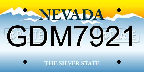 GDM7921 Nevada License Plate