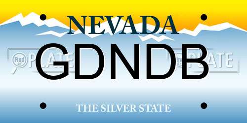 GDNDB Nevada License Plate