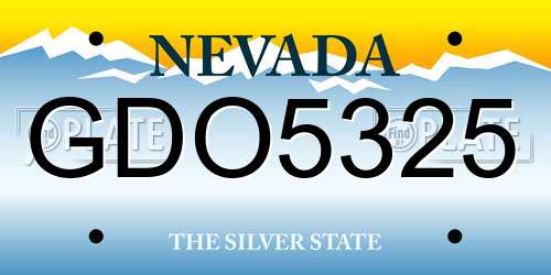 GDO5325 Nevada License Plate