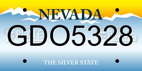 GDO5328 Nevada License Plate