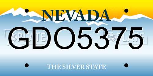 GDO5375 Nevada License Plate