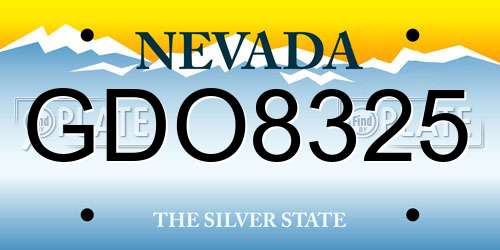 GDO8325 Nevada License Plate