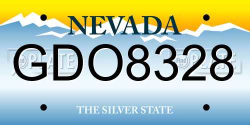 GDO8328 Nevada License Plate