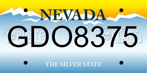 GDO8375 Nevada License Plate