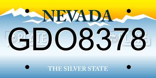 GDO8378 Nevada License Plate