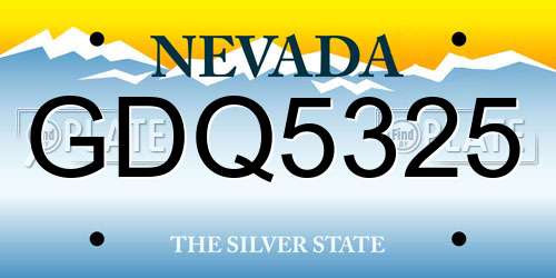 GDQ5325 Nevada License Plate