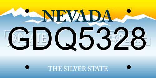GDQ5328 Nevada License Plate