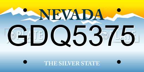 GDQ5375 Nevada License Plate