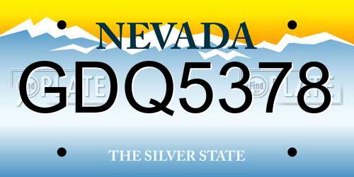 GDQ5378 Nevada License Plate