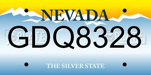 GDQ8328 Nevada License Plate