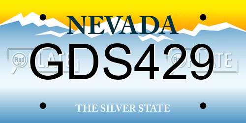 GDS429 Nevada License Plate