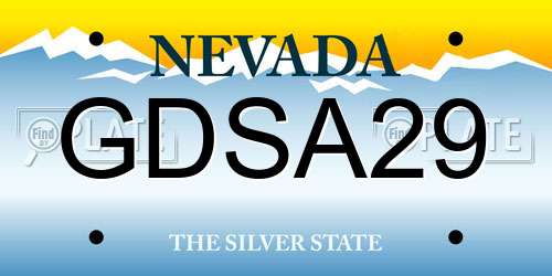 GDSA29 Nevada License Plate