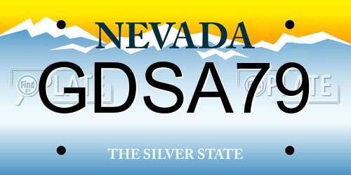 GDSA79 Nevada License Plate