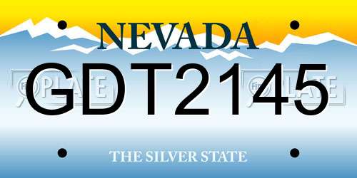 GDT2145 Nevada License Plate