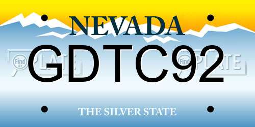 GDTC92 Nevada License Plate