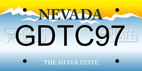 GDTC97 Nevada License Plate