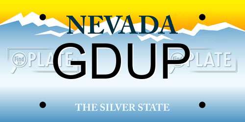 GDUP Nevada License Plate