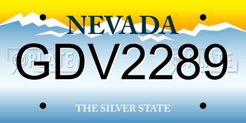 GDV2289 Nevada License Plate