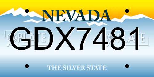 GDX7481 Nevada License Plate