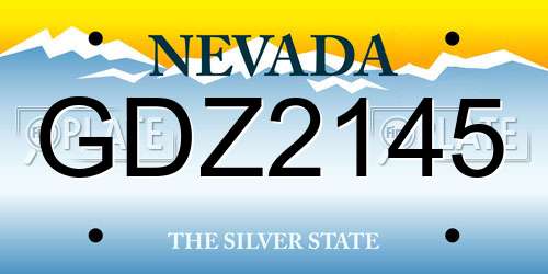 GDZ2145 Nevada License Plate