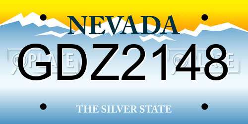 GDZ2148 Nevada License Plate
