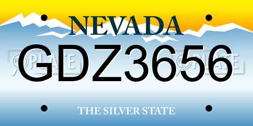 GDZ3656 Nevada License Plate