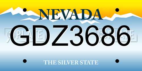 GDZ3686 Nevada License Plate