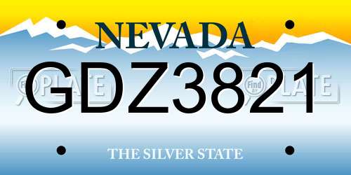 GDZ3821 Nevada License Plate