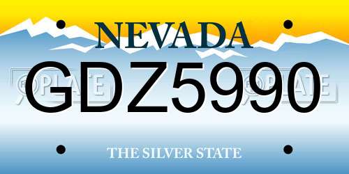 GDZ5990 Nevada License Plate