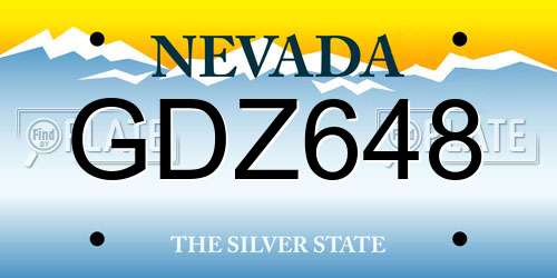 GDZ648 Nevada License Plate